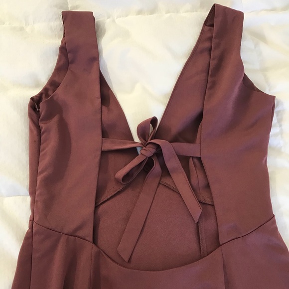 Mauve Low Back Maxi Dress - Picture 3 of 5